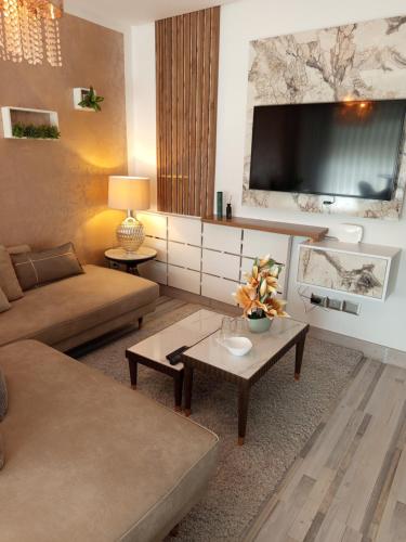 TV a/nebo společenská místnost v ubytování Florida Studio Hammamet Nord