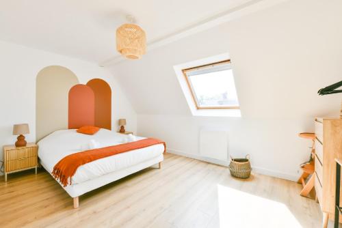 Postel nebo postele na pokoji v ubytování Le Rosslauf