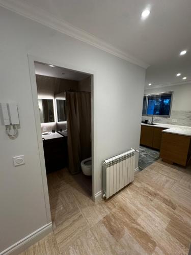 une salle de bain avec toilettes et lavabo dans l'établissement Studio Alexandre 3 Croisette, à Cannes