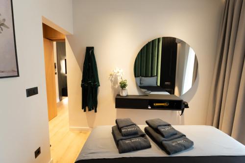 Postel nebo postele na pokoji v ubytování Green suite