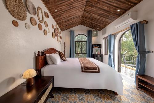 Voodi või voodid majutusasutuse Nature Garden Ecolodge Ninh Bình toas
