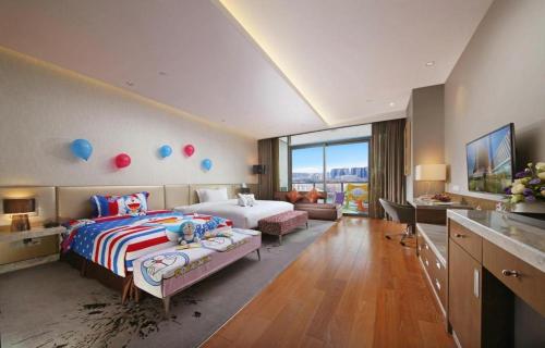 Katil atau katil-katil dalam bilik di Fliport Hotel Zhangzhou Yuanshan