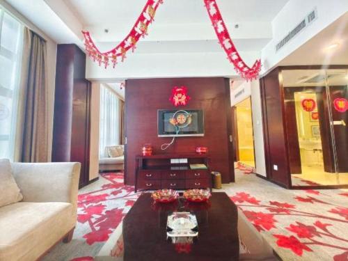 Posezení v ubytování Inzone Garlnd Hotel Zhangqiu