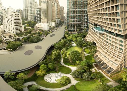 Nespecifikovaný výhled na destinaci Bangkok nebo výhled na město při pohledu z hotelu