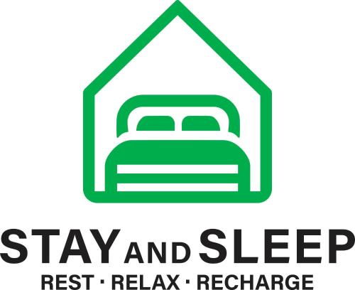 a picture of a house with the words stay and sleep rest relax recharge at STAY and SLEEP Grindsted - Billund in Grindsted