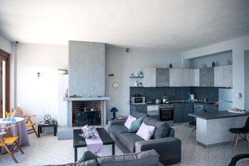 Χώρος καθιστικού στο Pelion Beach House