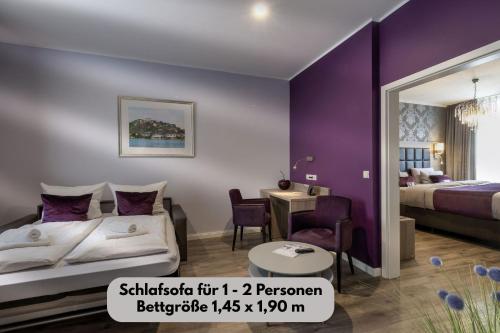 Katil atau katil-katil dalam bilik di Apartmenthaus Burgenheimat in Rhens bei Koblenz