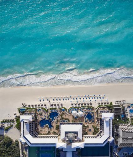 an aerial view of the resort and the beach at Kempinski Hotel Cancun in Cancún