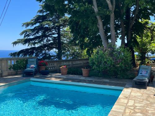 Bazén v ubytování RDC maison de maitre pour 6 personnes avec piscine et jacuzzi nebo v jeho okolí