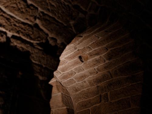 a brick wall with a hole in it at Dalhousie Castle Hotel in Bonnyrigg