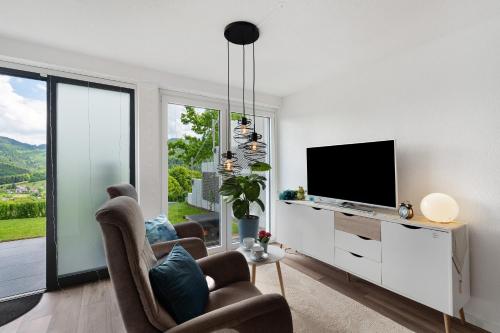 TV a/nebo společenská místnost v ubytování Ferienwohnung Luftige Auszeit