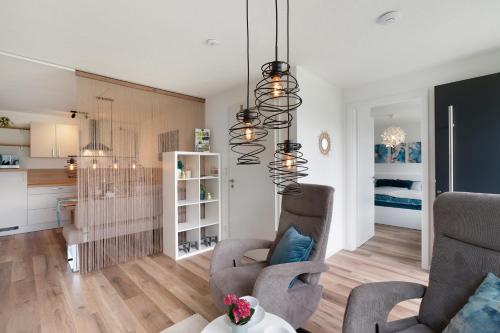 Kuchyň nebo kuchyňský kout v ubytování Ferienwohnung Luftige Auszeit