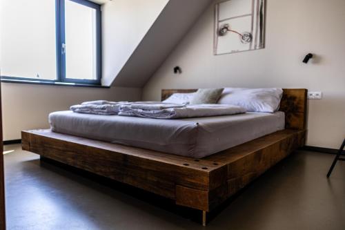 Posteľ alebo postele v izbe v ubytovaní Rodinný apartmán s výhledem na zámek
