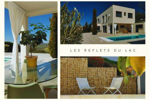Photo de la galerie de l'établissement LES REFLETS DU LAC architect-designed house swimming pool lake view, à Bilieu