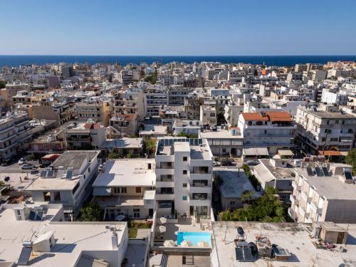 an aerial view of a city with buildings at Selected Suites in Chania Town