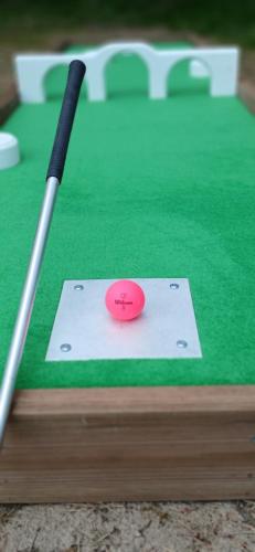 a red disc sitting on top of a green poker table at Miami Jungle Glamping in Korjuse