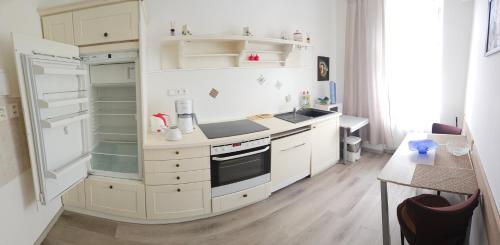 Kuchyň nebo kuchyňský kout v ubytování Bluestars Home