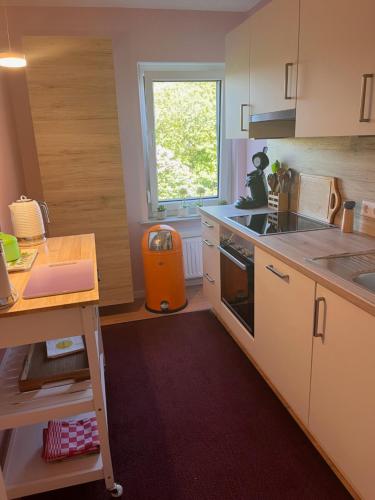 a kitchen with a sink and a stove at Frankenberg-am-Wald Frankenberg an der Eder in Frankenberg