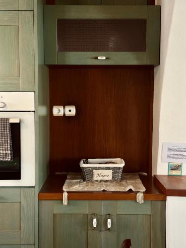 a kitchen with a counter top with a sink at Home Sweet Home Milos in Triovasálos