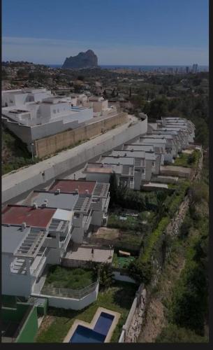 an aerial view of a row of buildings at Chalet Calpe mar y peñón in Calpe