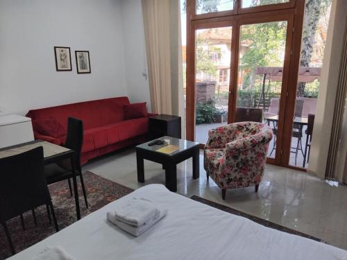 Posezení v ubytování SMEŠTAJ SOLARIS kod Aqua Parka Lux Apartman LAZAR