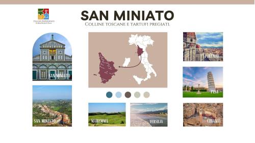 a collage of photos of san micronesia and the united states at Italian Experience-Dimora Palagio in Palagio