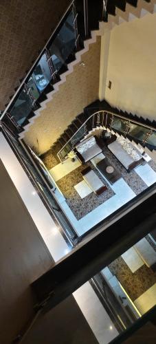 an overhead view of a staircase in a building at Banarasi Courtyard in Varanasi