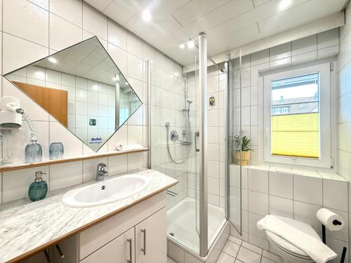 Koupelna v ubytování Ferienwohnung Rebgarten - gemütliche und komfortable Familienunterkunft