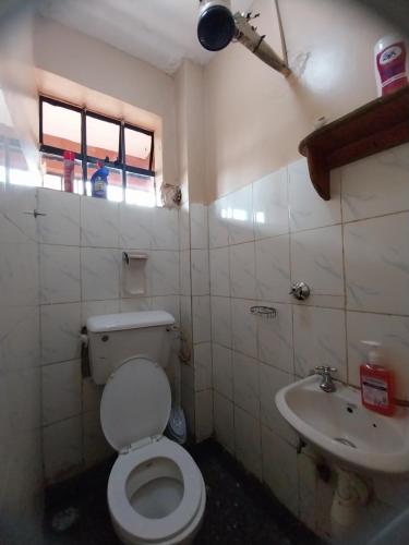 ThikaにあるUnique Place 1 Bedroom Thikaのトイレと洗面台付きのバスルーム