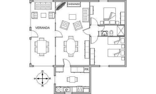 a drawing of a floor plan of a house at La campagne in Cuers