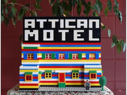 a lego house is sitting on a table at Attican Motel - Attica - Batavia - Warsaw - Darien Lake in Attica