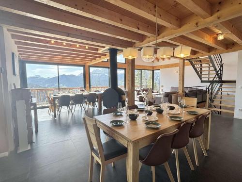 Chalet 8 pièces avec spa, sauna, 15 pers, à 800m des pistes, Notre-Dame-de-Bellecombe - FR-1-595-1