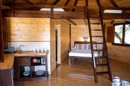 a bedroom with a bunk bed in a cabin at Cabaña Tanzania in Tarifa