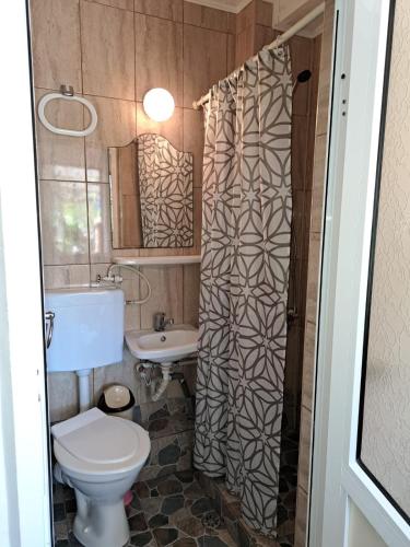 a bathroom with a toilet and a sink at Casa Family in Jupiter