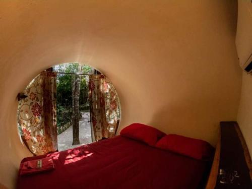 Cama o camas de una habitación en Tubo Tulum Hostel