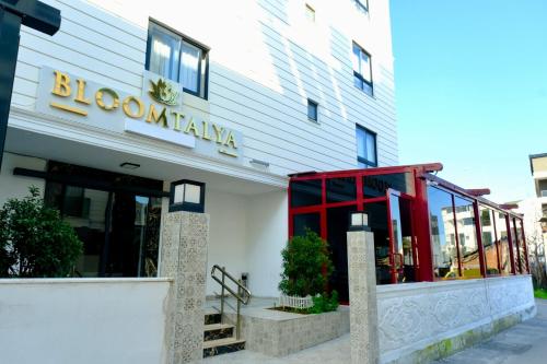 a building with a sign that reads blooramine at Bloomtalya Hotel in Antalya