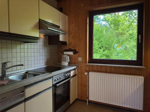 Η κουζίνα ή μικρή κουζίνα στο Ferienhaus Sackpfeifenblick, Hatzfeld