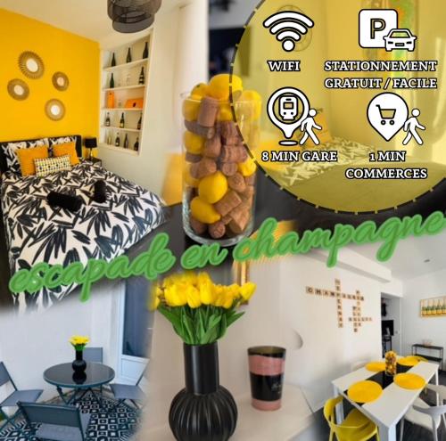 Pétille en champagne - 1 chambre - Terrasse