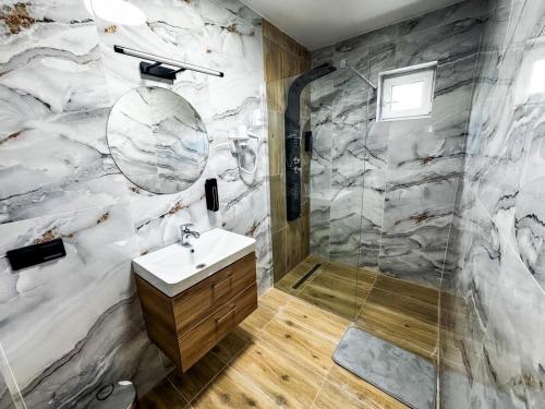 Koupelna v ubytování Hotel Dalia
