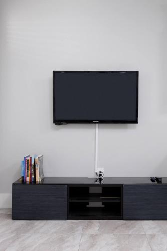 TV a/nebo společenská místnost v ubytování Cosy 2-bed Basement Suite In Quiet Neighbourhood
