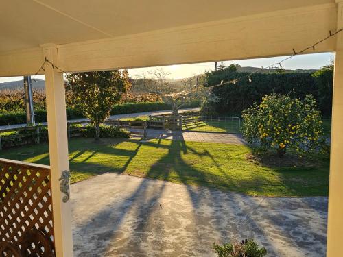 a view from the porch of a house at Petane Cottage in Napier