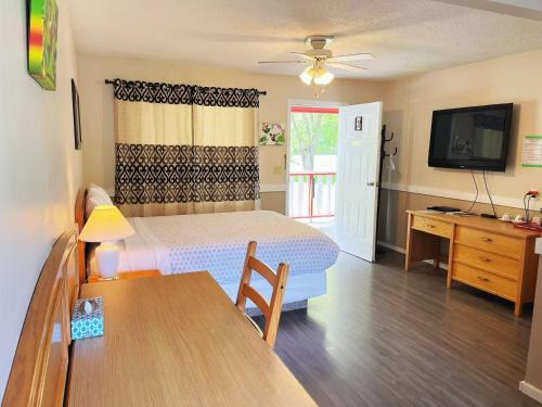 Μια τηλεόραση ή/και κέντρο ψυχαγωγίας στο Rivermount Motel