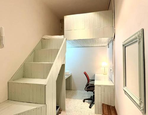 Postel nebo postele na pokoji v ubytování Kim Haus Loft