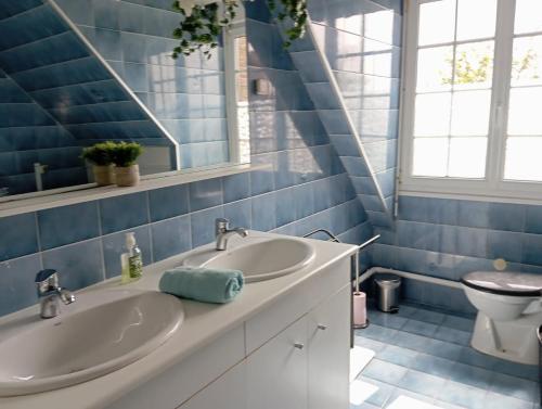 ein Badezimmer mit Waschbecken und Toilette in der Unterkunft Apartment 5 People Quaedypre in Quaëdypre