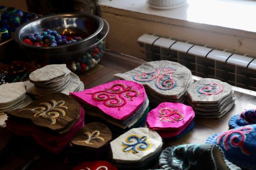 a pile of cookies sitting on top of a table at guest House Nur Emgekchil in Emgekchil
