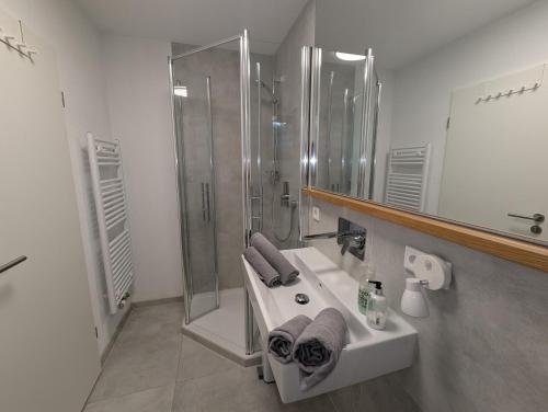 Ένα μπάνιο στο Ferienwohnung Taunus