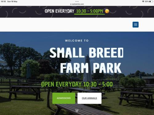 a website for a small breed farm park with benches at Pantyronen tourer holidays in Llanbadarn-fynydd