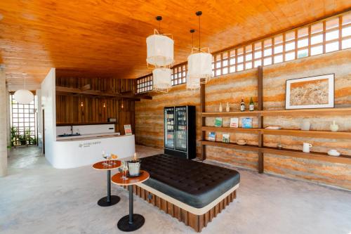 Kuchyň nebo kuchyňský kout v ubytování Furusato Shack Pranburi ฟูรุซาโตะ แชค ปราณบุรี ふるさとシャック