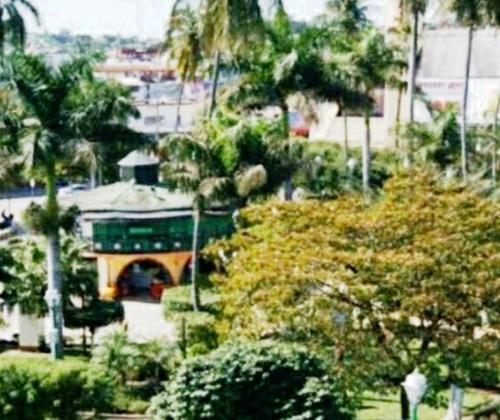 Taman di luar villa frida con alberca