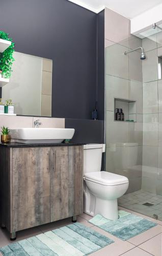 a bathroom with a sink and a toilet at Green Valley Apartment in Boschrand